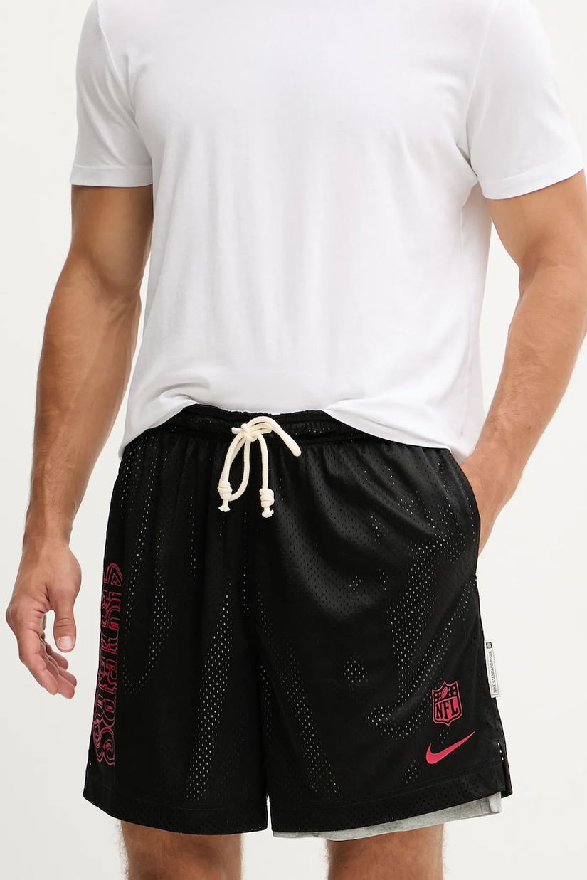 Nike pantaloni scurți San Francisco 49ers culoarea negru, 03BF-096N-73-N9J
