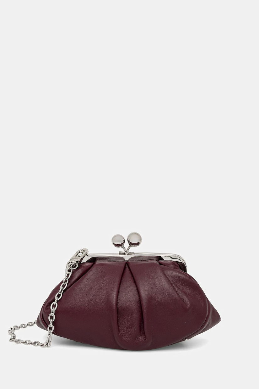 Weekend Max Mara geantă piele PRATI culoarea bordo, 2525516165600