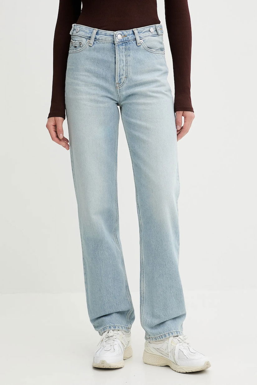 Tommy Jeans blugi din bumbac high waist, DW0DW22154
