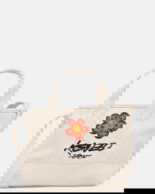 Kenzo geantă de bumbac culoarea bej, FF68SA910F36