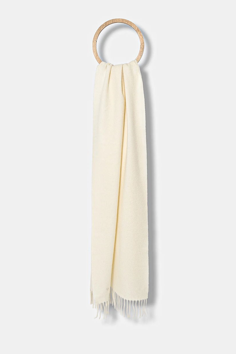 Weekend Max Mara fular de lână SCOGLIO culoarea bej, uni, 2525546105600