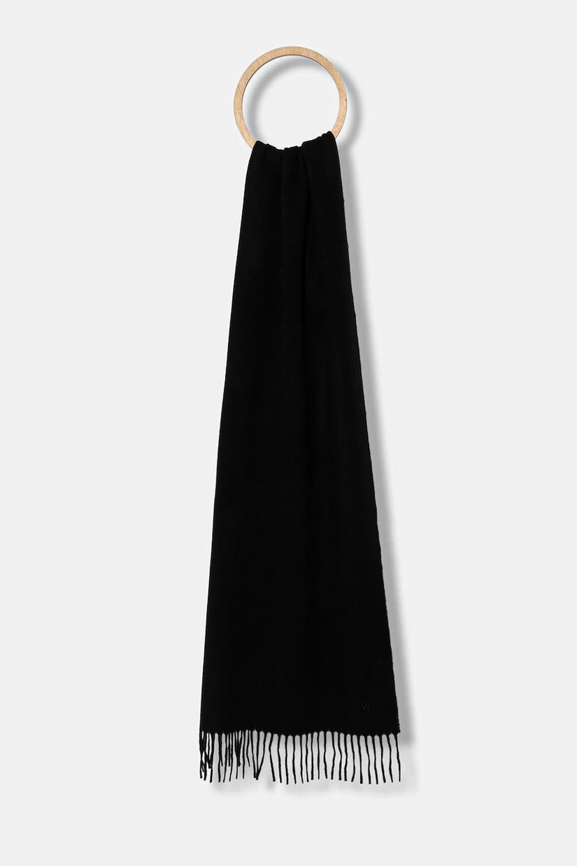 Weekend Max Mara fular de lână SCOGLIO culoarea negru, uni, 2525546105600