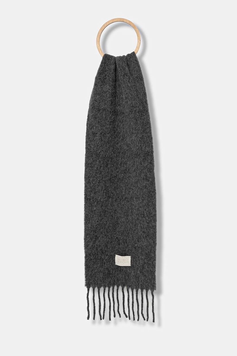 Marella fular de lână culoarea gri, uni, 2523546057200