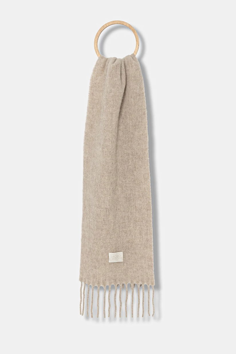 Marella fular de lână culoarea bej, uni, 2523546057200