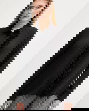 Gaudi cămașă culoarea negru, cu guler clasic, regular, 521FD45030