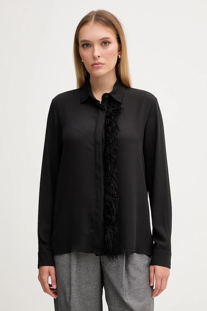 Gaudi cămașă culoarea negru, cu guler clasic, regular, 521FD45030