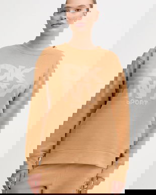 Dkny bluză culoarea maro, cu model, DP5T1444