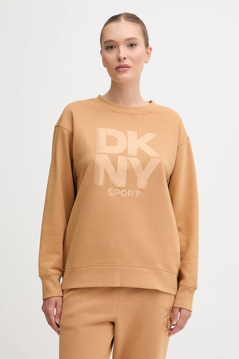 Dkny bluză culoarea maro, cu model, DP5T1444