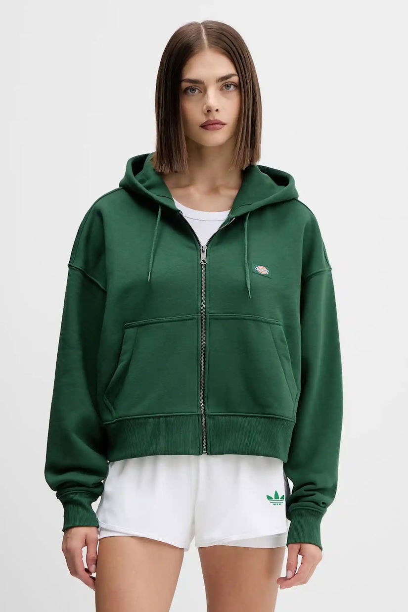 Dickies bluză culoarea verde, cu glugă, uni, DK0A4Y1Z