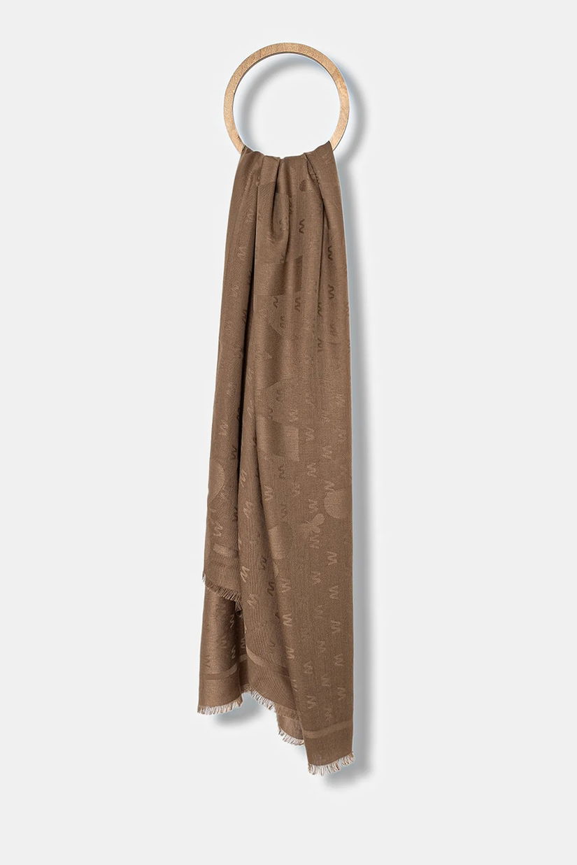 Weekend Max Mara eșarfă cu lână DIRE culoarea maro, uni, 2525546075600