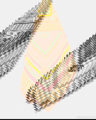 Marella eșarfă de mătase culoarea bej, cu model, 2523546076200