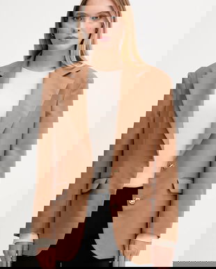 Gaudi sacou culoarea maro, un singur rand de nasturi, uni, 521FD35022