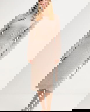 Gaudi rochie culoarea bej, maxi, drept, 521FD13001