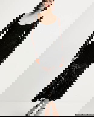 Charo Ruiz Ibiza rochie culoarea negru, maxi, evazati, 257610