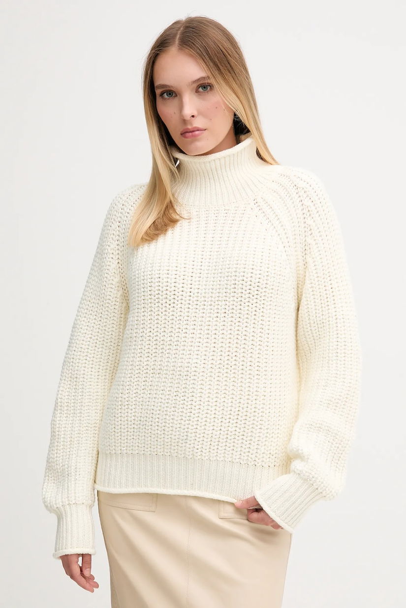 Marc Aurel pulover culoarea bej, cu guler, 8014-8000-82084