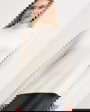 Gaudi pulover culoarea bej, cu guler, 521FD53011