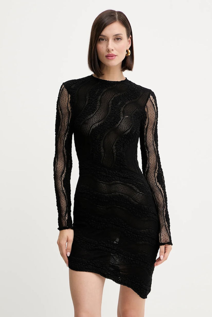 Charo Ruiz Ibiza rochie culoarea negru, mini, mulata, 257602