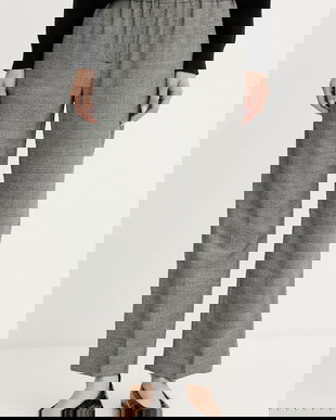 Weekend Max Mara pantaloni din lână HATELEY culoarea negru, drept, high waist, 2525136022600