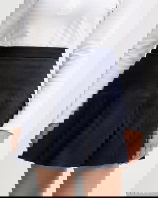 Lacoste fustă culoarea bleumarin, mini, evazati, JF8001