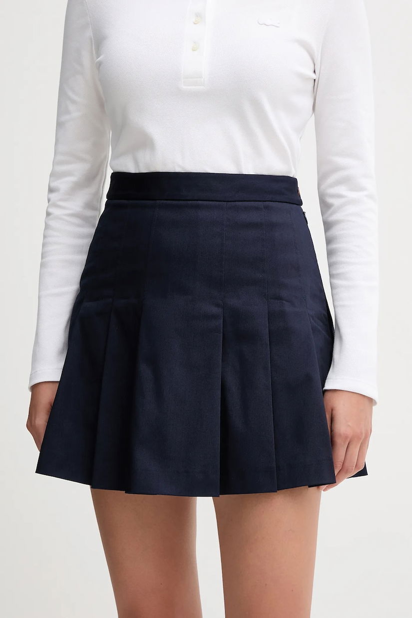 Lacoste fustă culoarea bleumarin, mini, evazati, JF8001