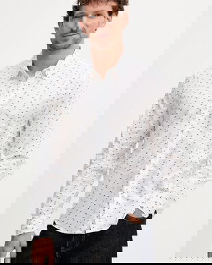 Pepe Jeans cămașă din bumbac culoarea alb, cu guler clasic, slim, PM3090845