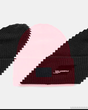 Karl Lagerfeld Jeans căciulă de lână culoarea bordo, A4W33079