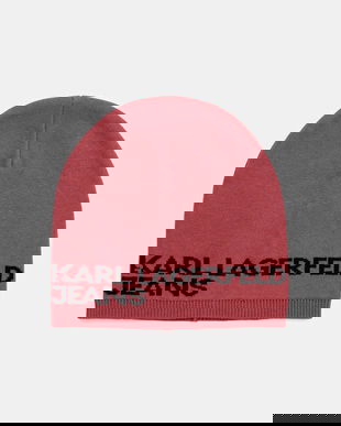 Karl Lagerfeld Jeans căciulă din bumbac culoarea portocaliu, A3W33109