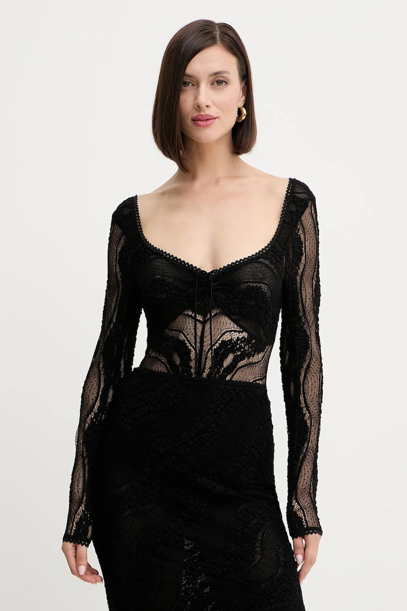 Charo Ruiz Ibiza body culoarea negru, uni, 257104