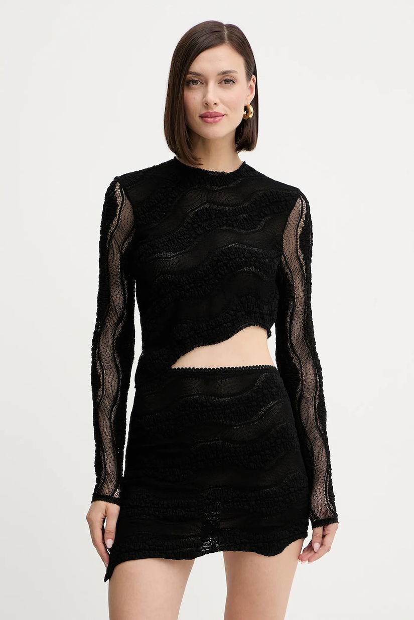 Charo Ruiz Ibiza bluză culoarea negru, uni, 257103
