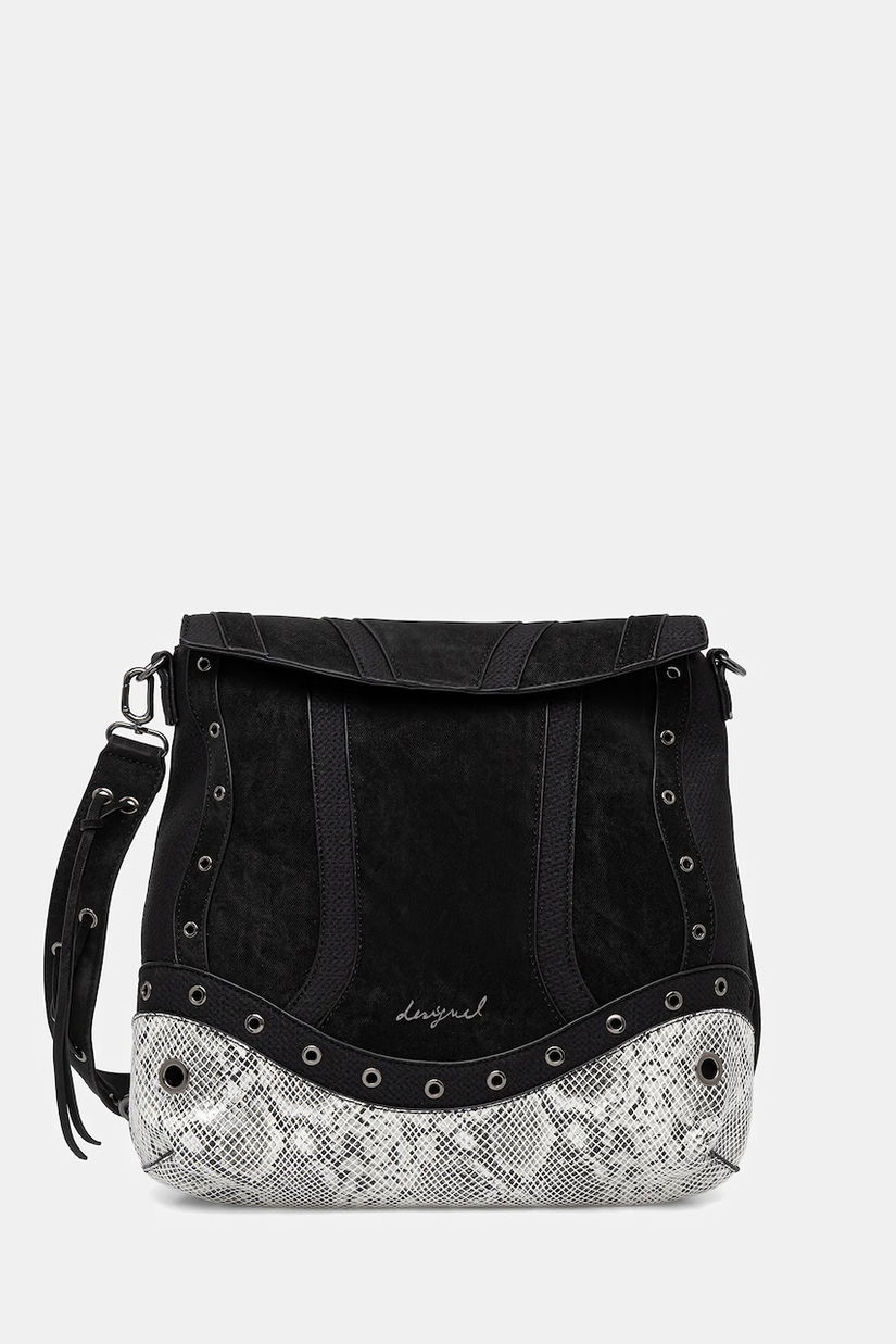 Desigual poșetă SNAKE PATCH JERSEY 2 culoarea negru, 25WAKP11