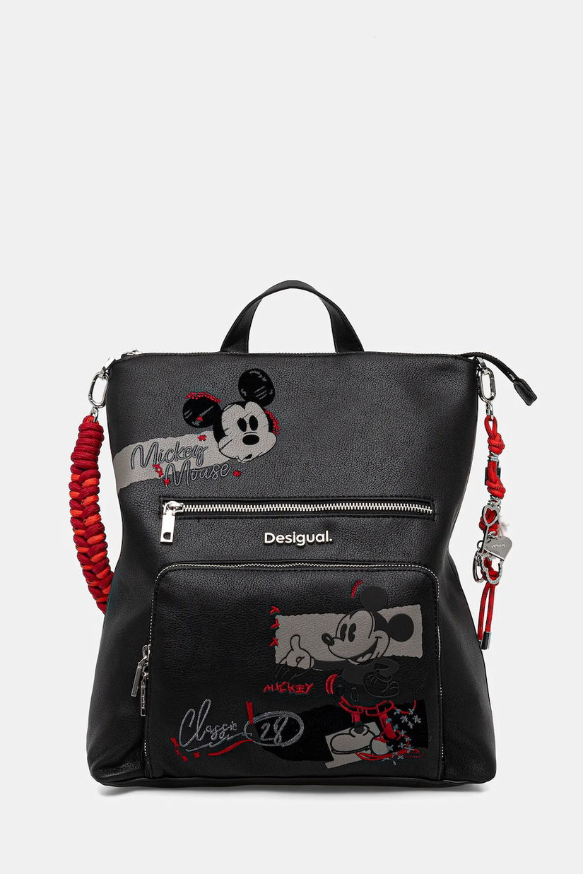 Desigual rucsac MICKEY ROCK PRETORIA culoarea negru, mic, cu imprimeu, 25WAKP01