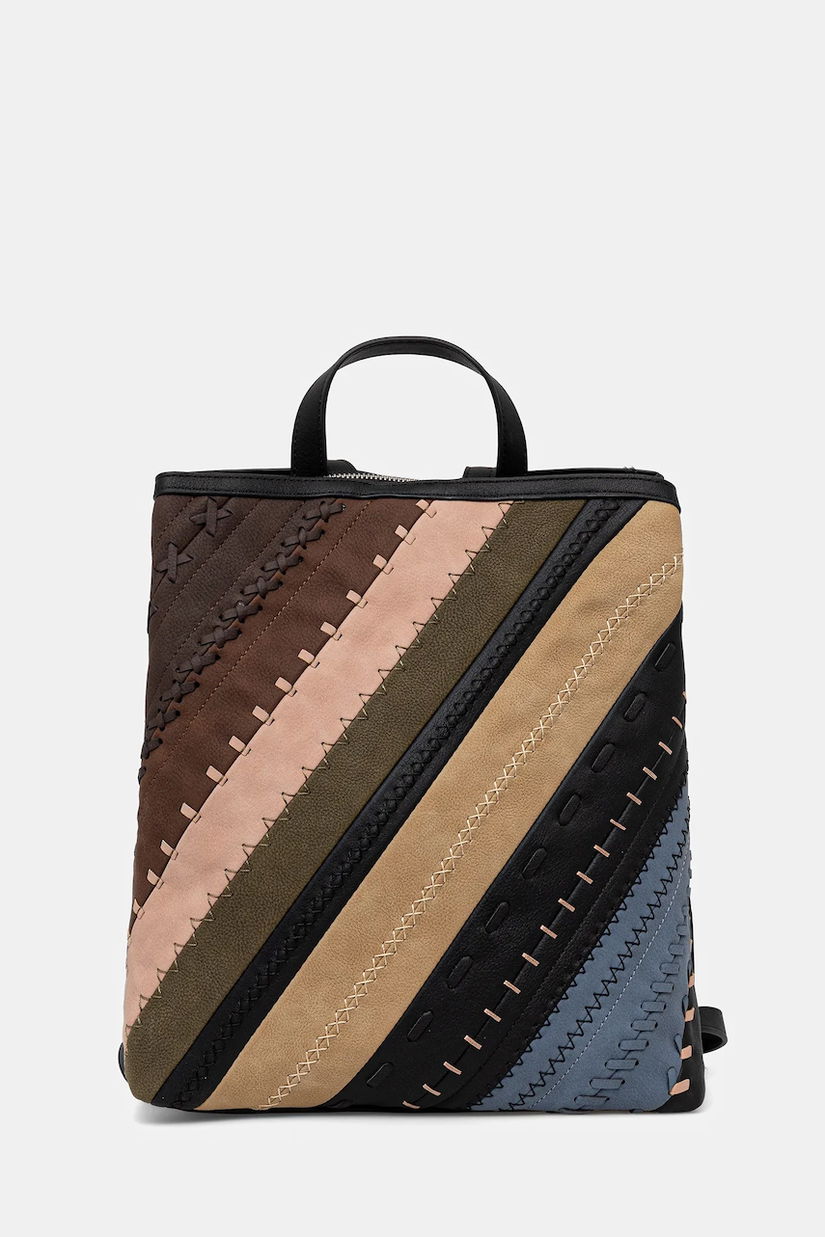 Desigual rucsac QUEBEC WHIPSTITCH SU culoarea negru, mic, cu imprimeu, 25WAKP09