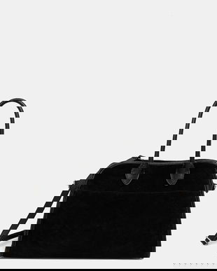 Answear.LAB geanta de mana din piele intoarsa culoarea negru