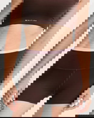 P.E Nation pantaloni scurți Vita culoarea verde, cu imprimeu, high waist, 243S432