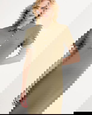 Lacoste rochie culoarea verde, mini, drept