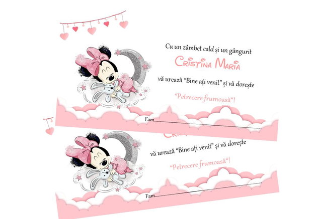 Plicuri bani botez baby Minnie Mouse