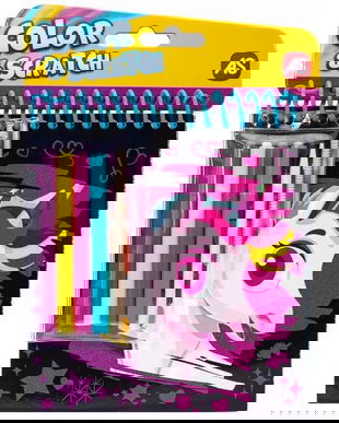 Set de desen Pocket: Color and Scratch. Unicorni