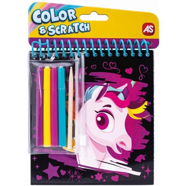 Set de desen Pocket: Color and Scratch. Unicorni