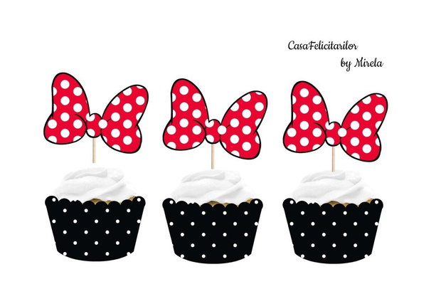 Topper tort Minnie mouse personalizat cu nume si cifra