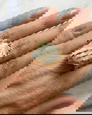 Inel perla baroc & inox placat cu aur