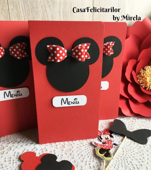 Invitații botez fetițe Minnie Mouse