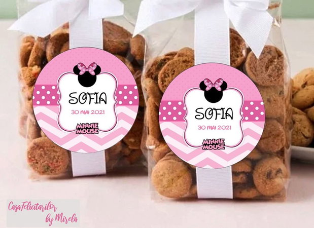 Cifră aniversară Minnie Mouse roz  realizată manual
