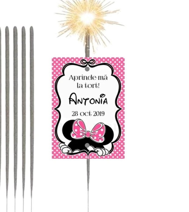 Cifră aniversară Minnie Mouse roz  realizată manual