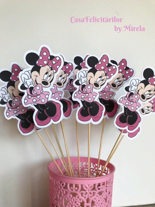 Toppere candy bar Minnie Mouse roz