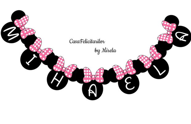 Toppere candy bar Minnie Mouse roz