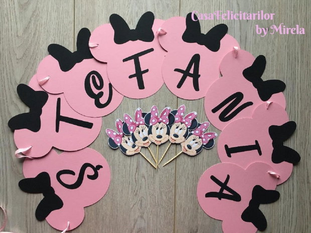 Set toppere Minnie mouse roz