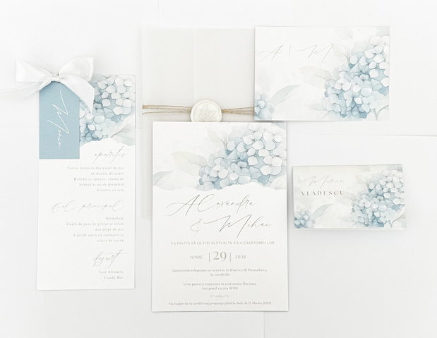 Set Invitatie de Nunta Hydrangea