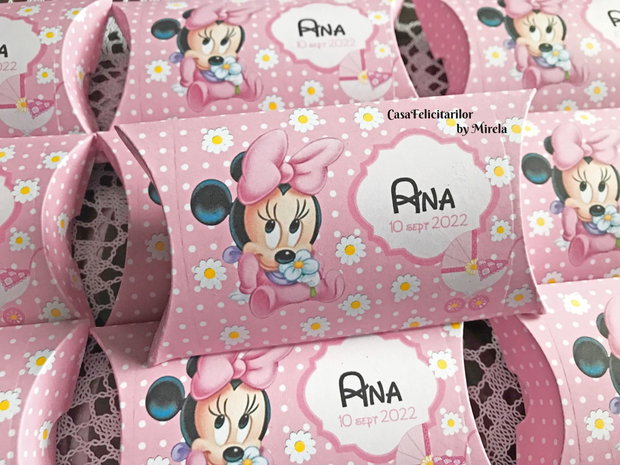 Toppere cifra 1 și cap Minnie aurii