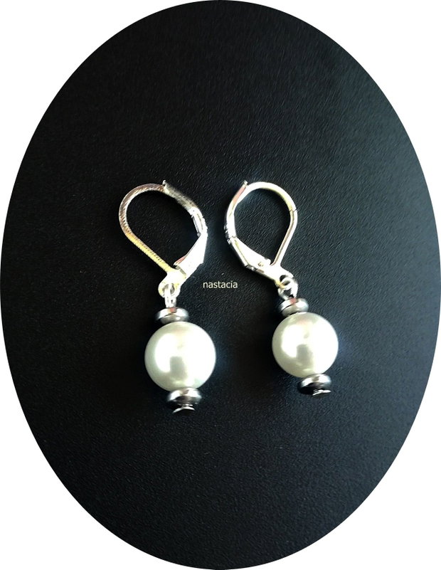 cercei argint 925 si perle albe seashell