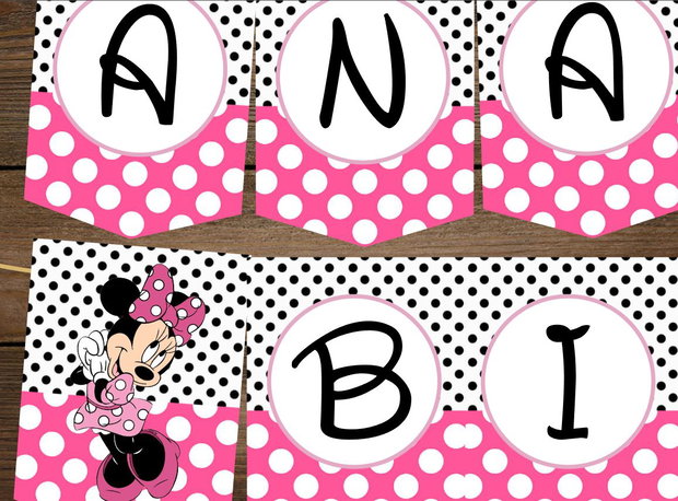 Toppere Minnie mouse roz personalizate